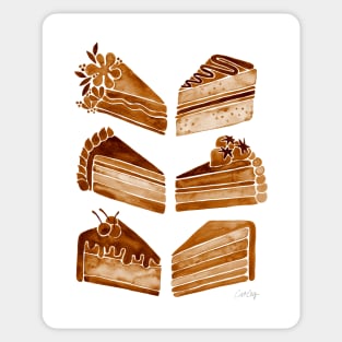 Brown Cake Slices Sticker